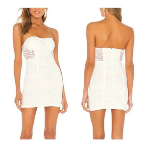 REVOLVE Superdown Lace Dress Mini Bustier White Large‎